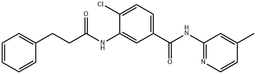 4-chloro-N-(4-methyl-2-pyridinyl)-3-[(3-phenylpropanoyl)amino]benzamide Struktur