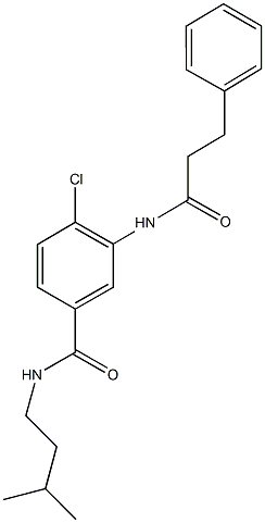 4-chloro-N-isopentyl-3-[(3-phenylpropanoyl)amino]benzamide Struktur