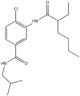 4-chloro-3-[(2-ethylhexanoyl)amino]-N-isobutylbenzamide Struktur