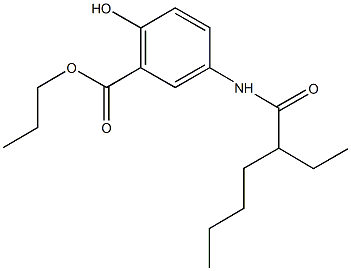 propyl 5-[(2-ethylhexanoyl)amino]-2-hydroxybenzoate Struktur