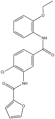 N-{2-chloro-5-[(2-ethoxyanilino)carbonyl]phenyl}-2-furamide Struktur