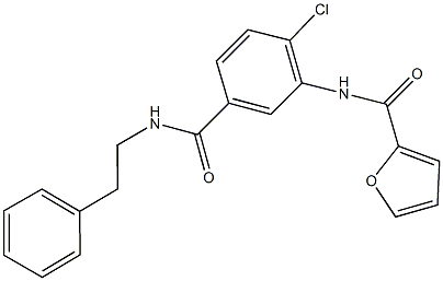 N-(2-chloro-5-{[(2-phenylethyl)amino]carbonyl}phenyl)-2-furamide Struktur