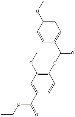 ethyl 3-methoxy-4-[(4-methoxybenzoyl)oxy]benzoate Struktur