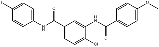 4-chloro-N-(4-fluorophenyl)-3-[(4-methoxybenzoyl)amino]benzamide Struktur