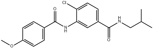 4-chloro-N-isobutyl-3-[(4-methoxybenzoyl)amino]benzamide Struktur