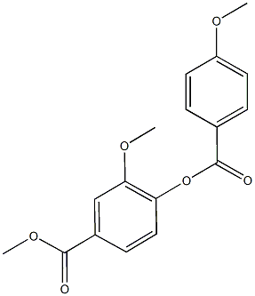 methyl 3-methoxy-4-[(4-methoxybenzoyl)oxy]benzoate Struktur