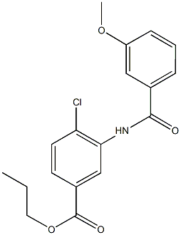 propyl 4-chloro-3-[(3-methoxybenzoyl)amino]benzoate Struktur