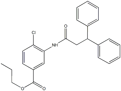 propyl 4-chloro-3-[(3,3-diphenylpropanoyl)amino]benzoate Struktur