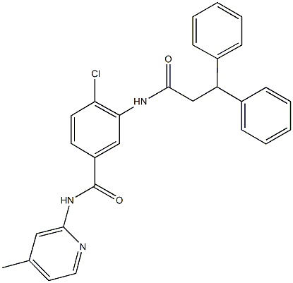 4-chloro-3-[(3,3-diphenylpropanoyl)amino]-N-(4-methyl-2-pyridinyl)benzamide Struktur