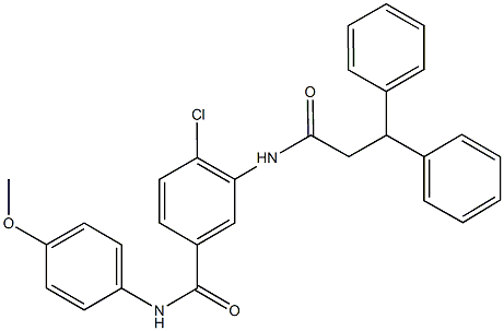 4-chloro-3-[(3,3-diphenylpropanoyl)amino]-N-(4-methoxyphenyl)benzamide Struktur