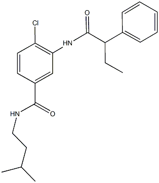 4-chloro-N-isopentyl-3-[(2-phenylbutanoyl)amino]benzamide Struktur