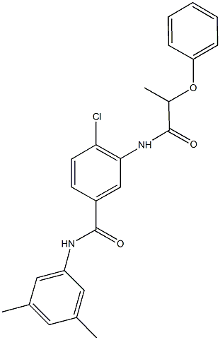 4-chloro-N-(3,5-dimethylphenyl)-3-[(2-phenoxypropanoyl)amino]benzamide Struktur