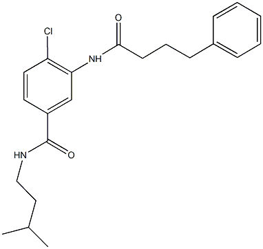 4-chloro-N-isopentyl-3-[(4-phenylbutanoyl)amino]benzamide Struktur