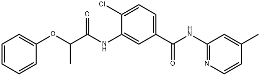 4-chloro-N-(4-methyl-2-pyridinyl)-3-[(2-phenoxypropanoyl)amino]benzamide Struktur