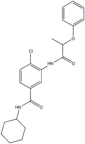 4-chloro-N-cyclohexyl-3-[(2-phenoxypropanoyl)amino]benzamide Struktur