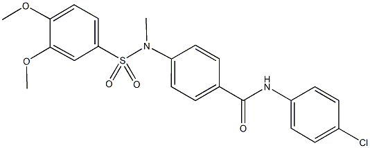 N-(4-chlorophenyl)-4-[[(3,4-dimethoxyphenyl)sulfonyl](methyl)amino]benzamide Struktur