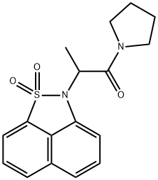 2-[1-methyl-2-oxo-2-(1-pyrrolidinyl)ethyl]-2H-naphtho[1,8-cd]isothiazole 1,1-dioxide Struktur