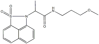 2-(1,1-dioxido-2H-naphtho[1,8-cd]isothiazol-2-yl)-N-(3-methoxypropyl)propanamide Struktur