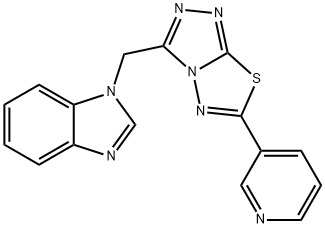 1-{[6-(3-pyridinyl)[1,2,4]triazolo[3,4-b][1,3,4]thiadiazol-3-yl]methyl}-1H-benzimidazole Struktur