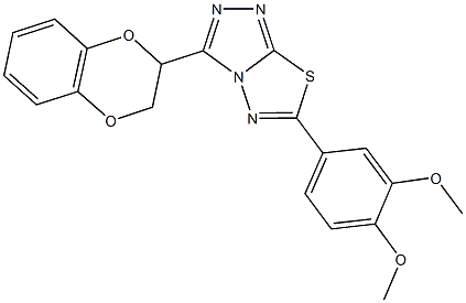 3-(2,3-dihydro-1,4-benzodioxin-2-yl)-6-(3,4-dimethoxyphenyl)[1,2,4]triazolo[3,4-b][1,3,4]thiadiazole Struktur