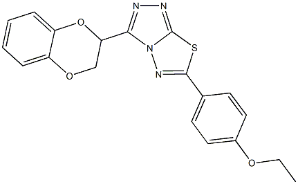 4-[3-(2,3-dihydro-1,4-benzodioxin-2-yl)[1,2,4]triazolo[3,4-b][1,3,4]thiadiazol-6-yl]phenyl ethyl ether Struktur