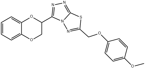 3-(2,3-dihydro-1,4-benzodioxin-2-yl)-6-[(4-methoxyphenoxy)methyl][1,2,4]triazolo[3,4-b][1,3,4]thiadiazole Struktur