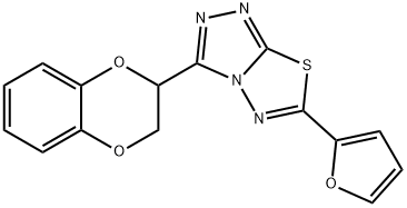 3-(2,3-dihydro-1,4-benzodioxin-2-yl)-6-(2-furyl)[1,2,4]triazolo[3,4-b][1,3,4]thiadiazole Struktur