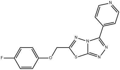 6-[(4-fluorophenoxy)methyl]-3-(4-pyridinyl)[1,2,4]triazolo[3,4-b][1,3,4]thiadiazole Struktur