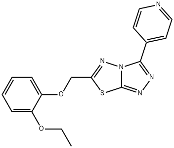 6-[(2-ethoxyphenoxy)methyl]-3-(4-pyridinyl)[1,2,4]triazolo[3,4-b][1,3,4]thiadiazole Struktur