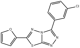 3-(3-chlorophenyl)-6-(2-furyl)[1,2,4]triazolo[3,4-b][1,3,4]thiadiazole Struktur