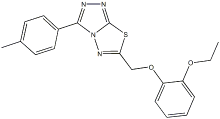 6-[(2-ethoxyphenoxy)methyl]-3-(4-methylphenyl)[1,2,4]triazolo[3,4-b][1,3,4]thiadiazole Struktur