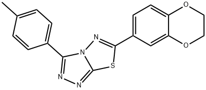 6-(2,3-dihydro-1,4-benzodioxin-6-yl)-3-(4-methylphenyl)[1,2,4]triazolo[3,4-b][1,3,4]thiadiazole Struktur