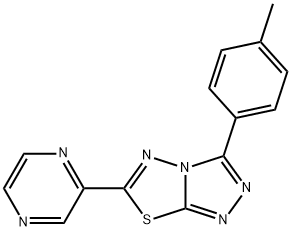 3-(4-methylphenyl)-6-(2-pyrazinyl)[1,2,4]triazolo[3,4-b][1,3,4]thiadiazole Struktur