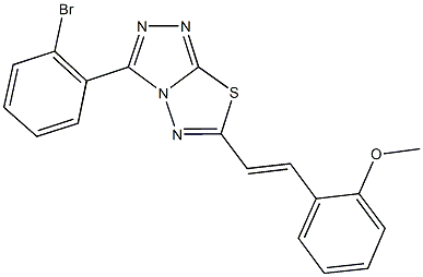 2-{2-[3-(2-bromophenyl)[1,2,4]triazolo[3,4-b][1,3,4]thiadiazol-6-yl]vinyl}phenyl methyl ether Struktur