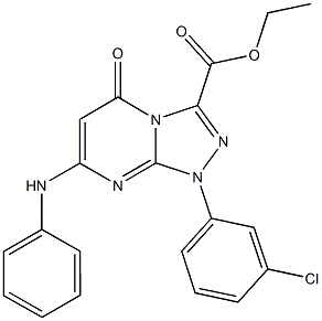 ethyl 7-anilino-1-(3-chlorophenyl)-5-oxo-1,5-dihydro[1,2,4]triazolo[4,3-a]pyrimidine-3-carboxylate Struktur