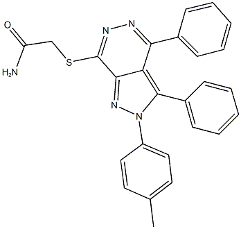 2-{[2-(4-methylphenyl)-3,4-diphenyl-2H-pyrazolo[3,4-d]pyridazin-7-yl]sulfanyl}acetamide Struktur