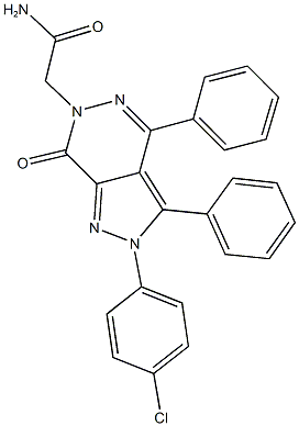 2-[2-(4-chlorophenyl)-7-oxo-3,4-diphenyl-2,7-dihydro-6H-pyrazolo[3,4-d]pyridazin-6-yl]acetamide Struktur