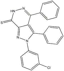 2-(3-chlorophenyl)-3,4-diphenyl-2,6-dihydro-7H-pyrazolo[3,4-d]pyridazine-7-thione Struktur