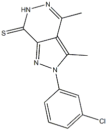 2-(3-chlorophenyl)-3,4-dimethyl-2,6-dihydro-7H-pyrazolo[3,4-d]pyridazine-7-thione Struktur