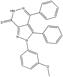 2-(3-methoxyphenyl)-3,4-diphenyl-2,6-dihydro-7H-pyrazolo[3,4-d]pyridazine-7-thione Struktur