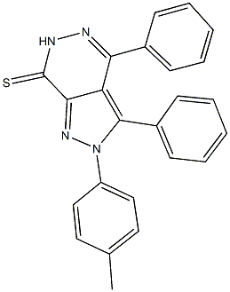 2-(4-methylphenyl)-3,4-diphenyl-2,6-dihydro-7H-pyrazolo[3,4-d]pyridazine-7-thione Struktur