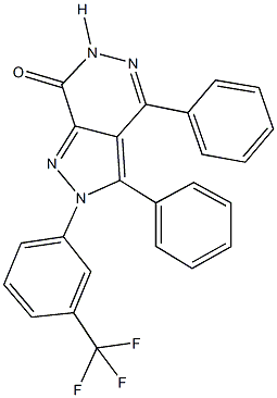 3,4-diphenyl-2-[3-(trifluoromethyl)phenyl]-2,6-dihydro-7H-pyrazolo[3,4-d]pyridazin-7-one Struktur