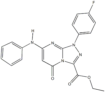 ethyl 7-anilino-1-(4-fluorophenyl)-5-oxo-1,5-dihydro[1,2,4]triazolo[4,3-a]pyrimidine-3-carboxylate Struktur