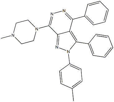 2-(4-methylphenyl)-7-(4-methyl-1-piperazinyl)-3,4-diphenyl-2H-pyrazolo[3,4-d]pyridazine Struktur