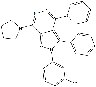 2-(3-chlorophenyl)-3,4-diphenyl-7-(1-pyrrolidinyl)-2H-pyrazolo[3,4-d]pyridazine Struktur