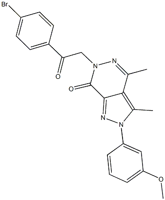 6-[2-(4-bromophenyl)-2-oxoethyl]-2-(3-methoxyphenyl)-3,4-dimethyl-2,6-dihydro-7H-pyrazolo[3,4-d]pyridazin-7-one Struktur