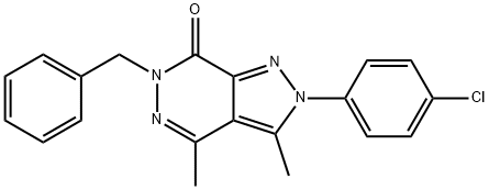 6-benzyl-2-(4-chlorophenyl)-3,4-dimethyl-2,6-dihydro-7H-pyrazolo[3,4-d]pyridazin-7-one Struktur