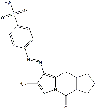 4-[(2-amino-8-oxo-5,6,7,8-tetrahydro-4H-cyclopenta[d]pyrazolo[1,5-a]pyrimidin-3-yl)diazenyl]benzenesulfonamide Struktur