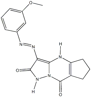 3-[(3-methoxyphenyl)diazenyl]-4,5,6,7-tetrahydro-1H-cyclopenta[d]pyrazolo[1,5-a]pyrimidine-2,8-dione Struktur