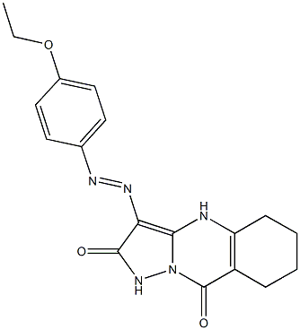 3-[(4-ethoxyphenyl)diazenyl]-5,6,7,8-tetrahydropyrazolo[5,1-b]quinazoline-2,9(1H,4H)-dione Struktur